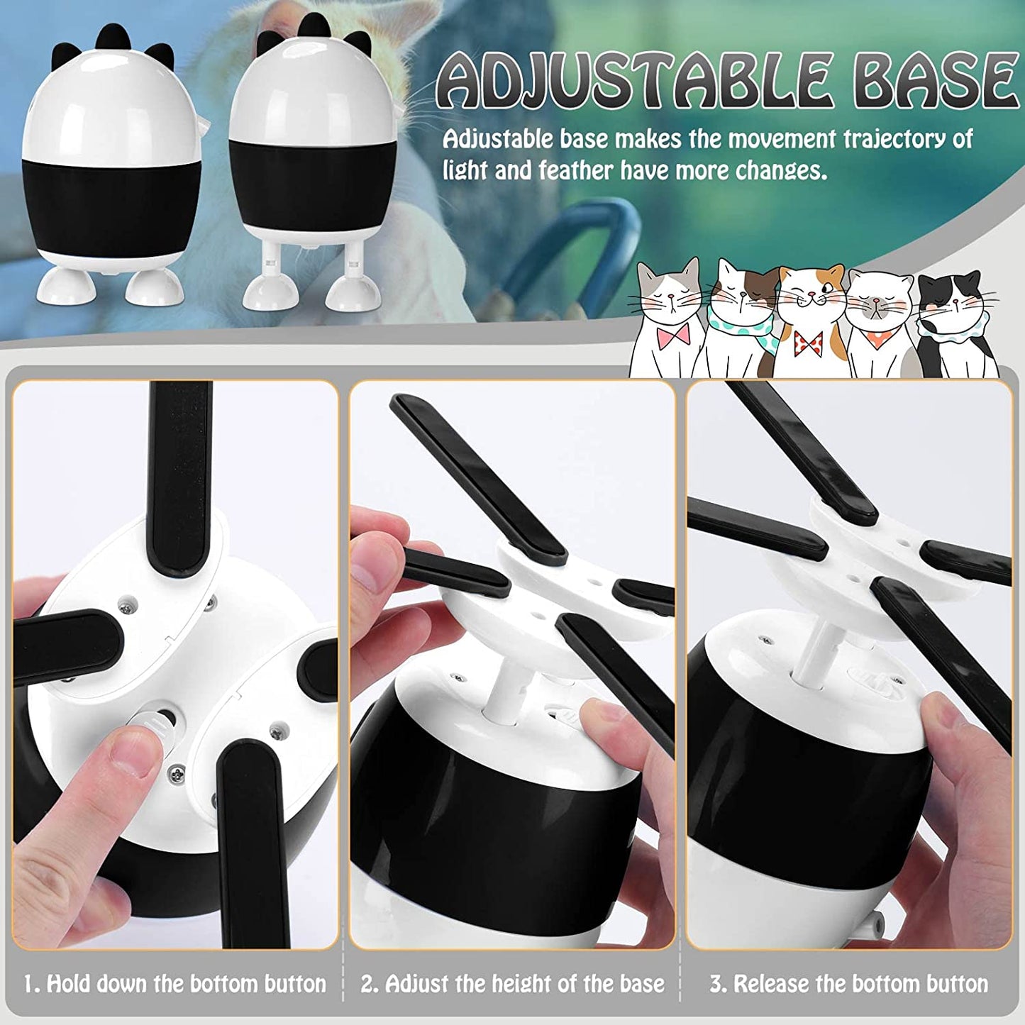 Interactive Cat Toy: 2-in-1 Rechargeable Light and Feather Exercise Toy for Indoor Kittens