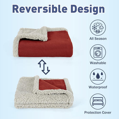 Reversible Waterproof Pet Blanket for Dogs and Cats | 50 x 60 Inch Washable Sofa and Bed Protector, Safeguards Furniture from Fur, Dirt, Scratches, and Spills