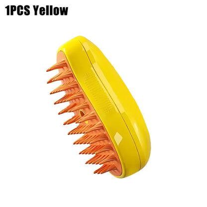 3-in-1 Electric Cat and Dog Steam Brush with Anti-Splashing Feature, Steam Spray, and Massage for Effective Pet Grooming and Hair Removal